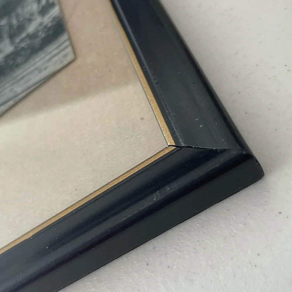 Vintage Coal Mining Picture Frame Antique Photograph Collectors Art Office Décor